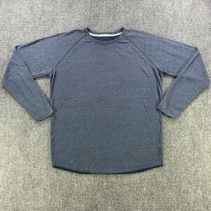 Marine Layer Mens L/XL Heathered Blue Long Sleeve Crewneck Baselayer Shirt